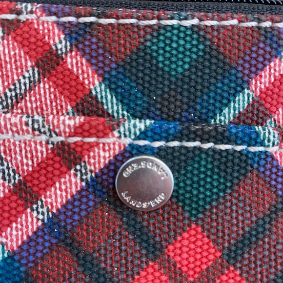 Land’s End Canvas Plaid Red Green & Black Wristlet Small Clutch NEW - Picture 3 of 9